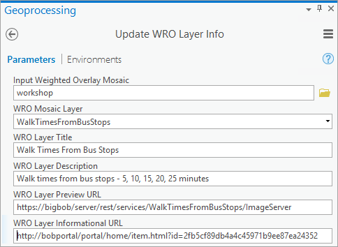 Update WRO Layer Info tool Update WRO Layer Info tool