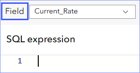 The Field picker shows the name of the field against which the calculation will be run. The Field picker shows the name of the field against which the calculation will be run.